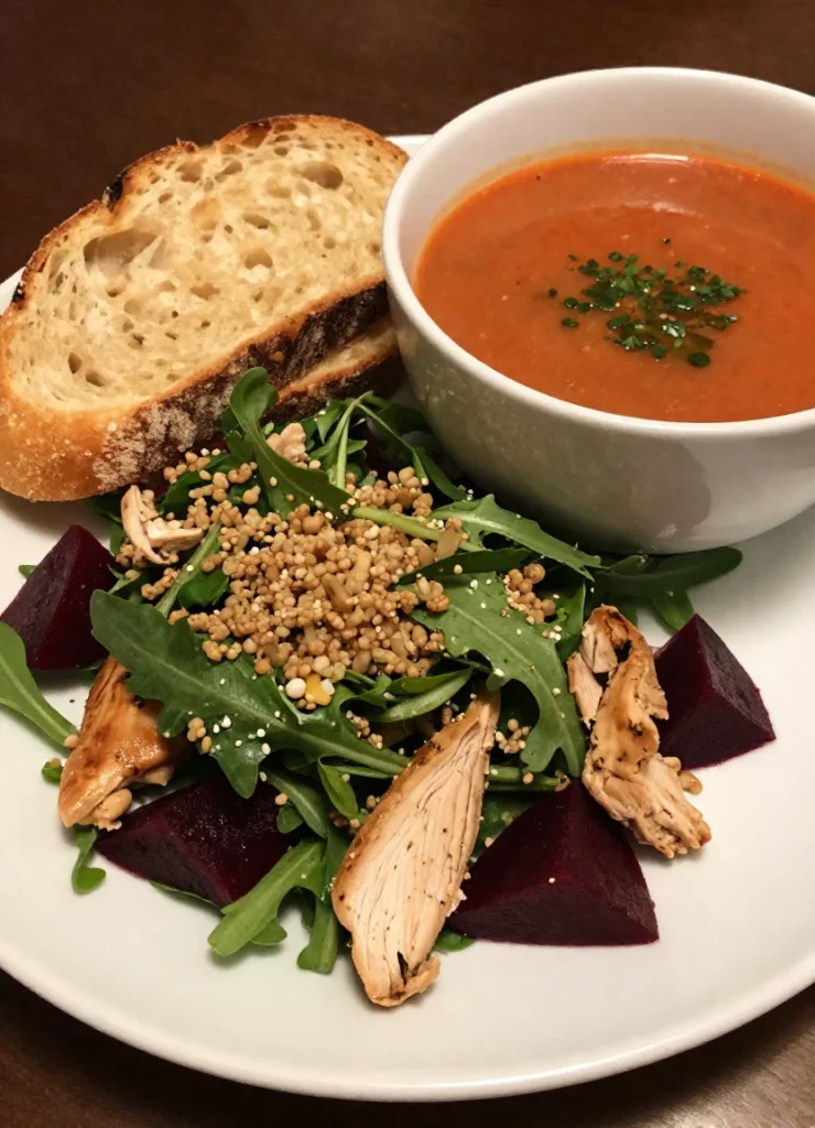 Arugula Quinoa Salad With Chicken and Beets