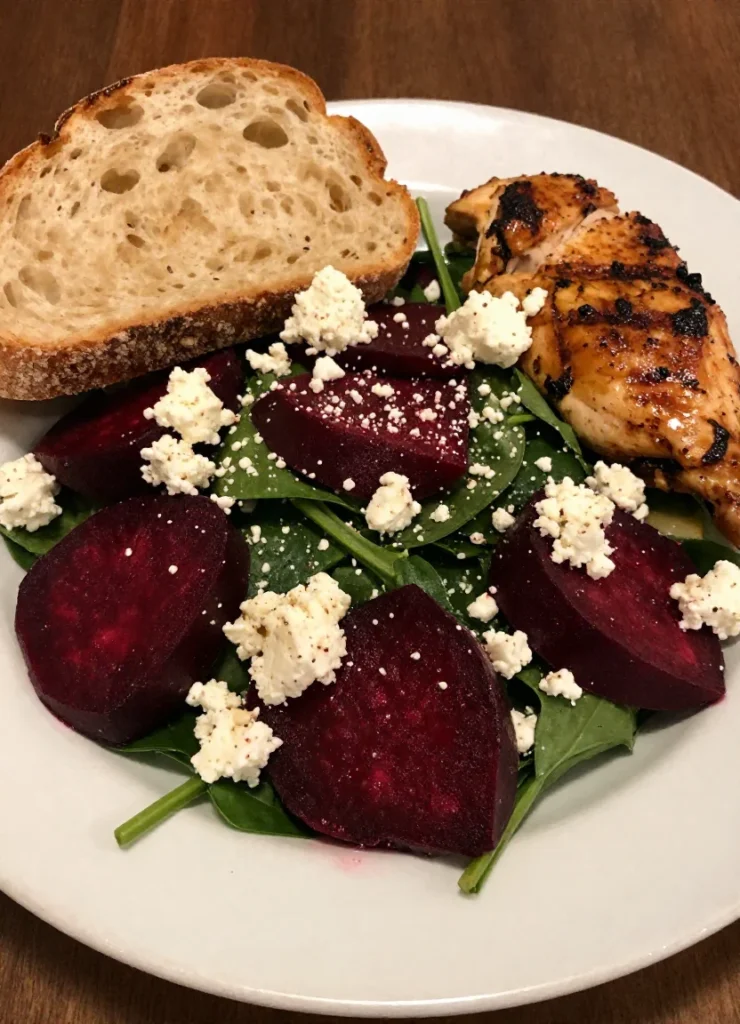 Beetroot and Feta Salad With Spinach