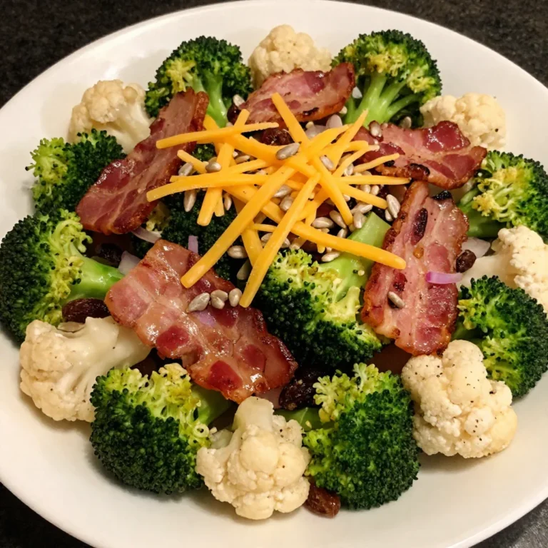 Broccoli Cauliflower Salad With Bacon