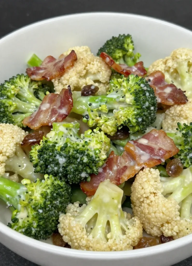 Broccoli Cauliflower Salad With Bacon