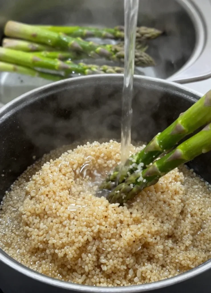 Cold Quinoa Salad With Asparagus Chickpeas and Feta
