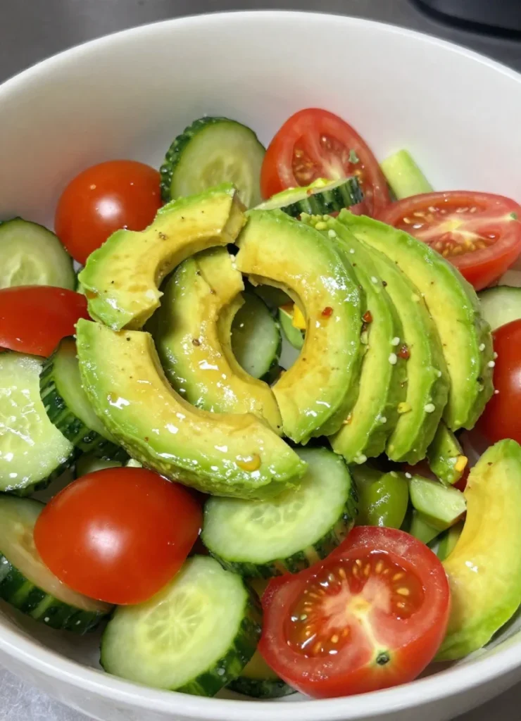 Easy Avocado Cucumber and Tomato Salad