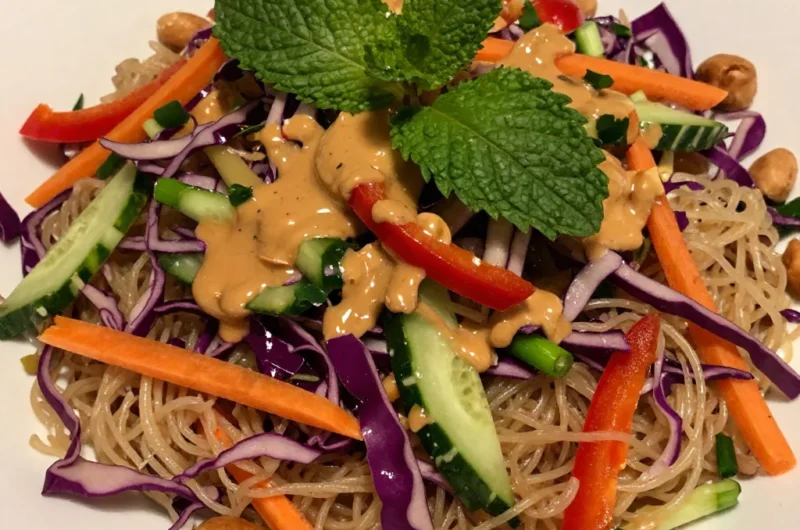 Spring Roll Salad With Peanut Sauce