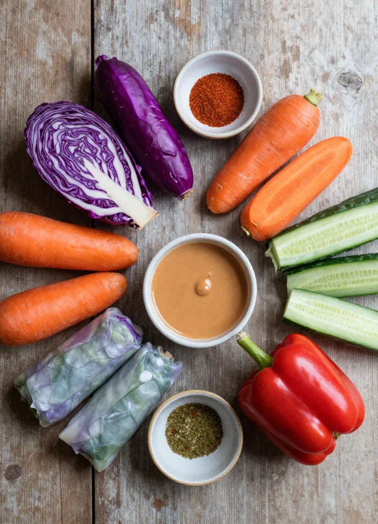 Spring Roll Salad With Peanut Sauce