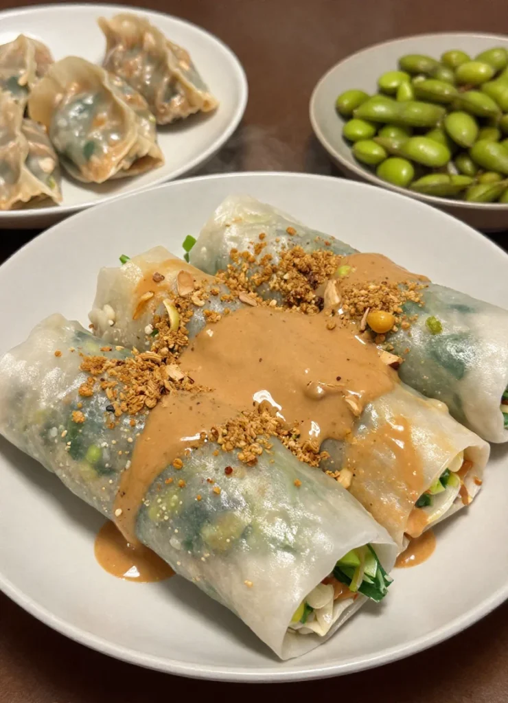 Spring Roll Salad With Peanut Sauce
