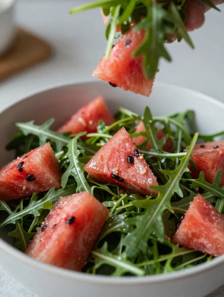 Arugula Watermelon Mint Salad