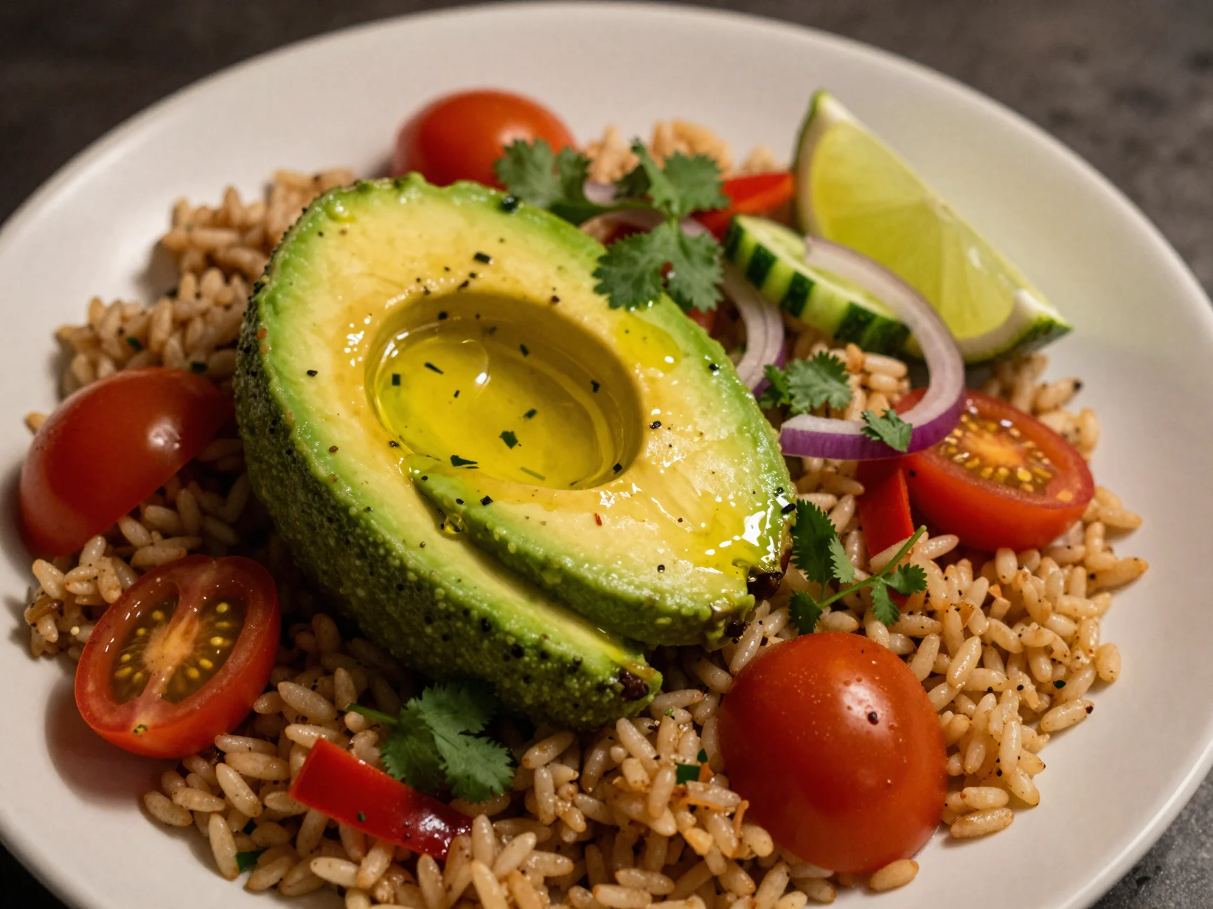 Brown Rice Salad with Avocado