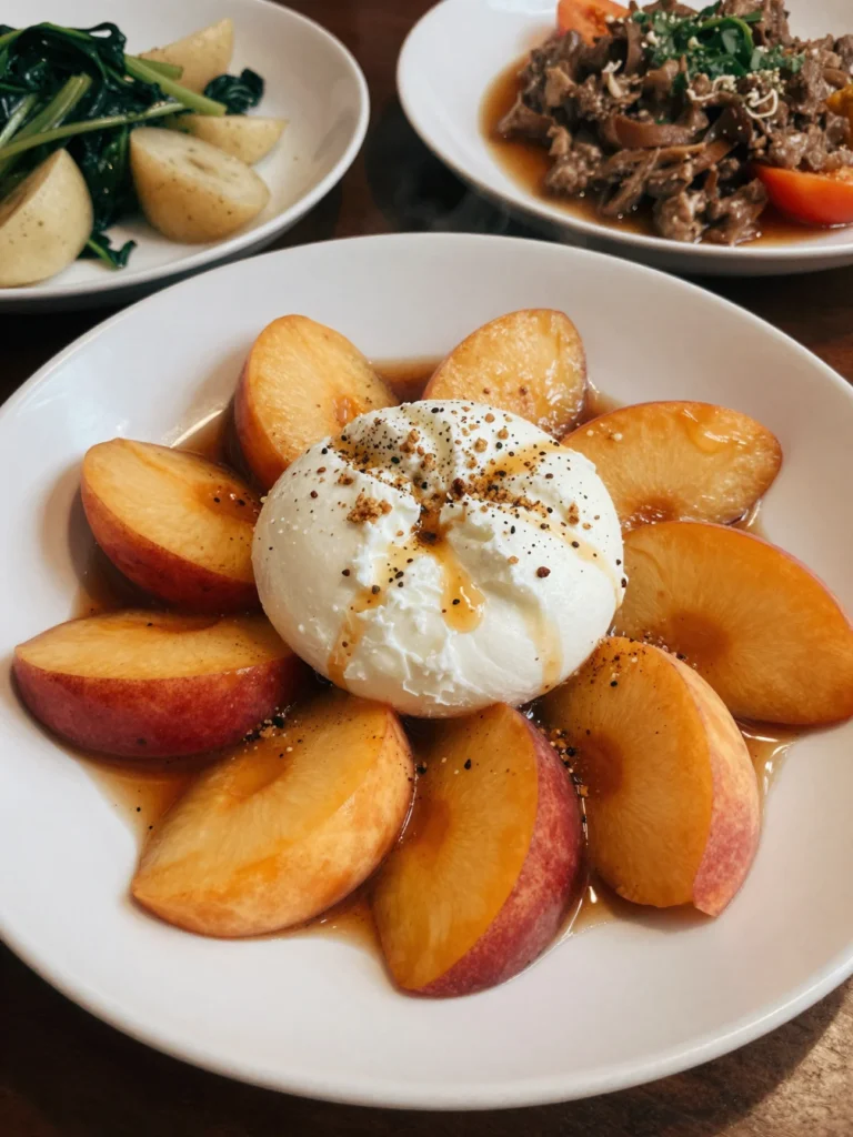 Peach and Burrata Salad
