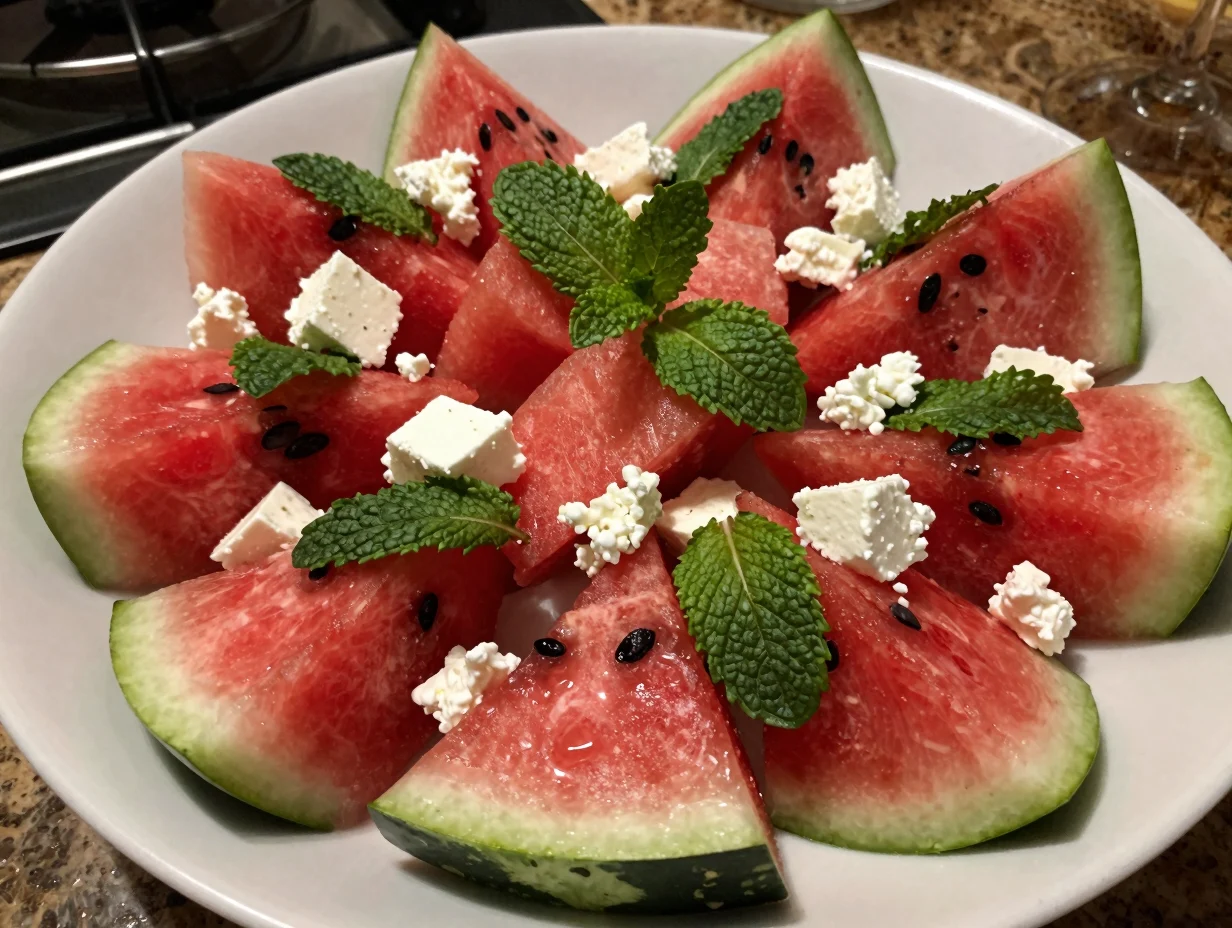 Watermelon Feta Mint Salad