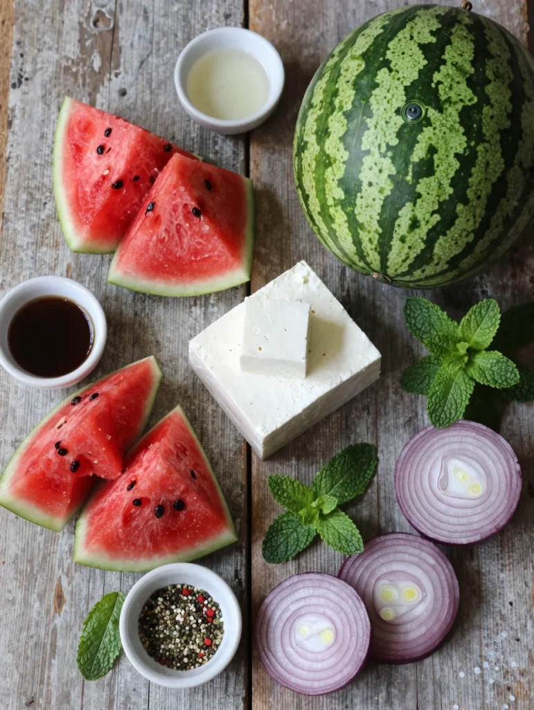 Watermelon Feta Mint Salad